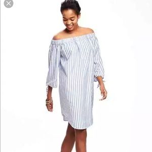 NWT Old Navy striped off the shoulder shift dress